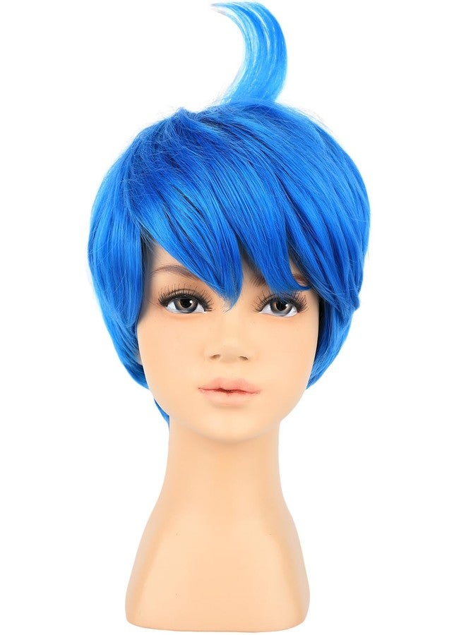 morvally Kids Girls Short Blue Costume Hair Wig for Children Halloween Costume Anime Cosplay (Kids) - Image 4